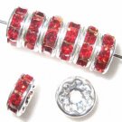 20 Swarovski Rondelles 8mm Silver / Siam SR819