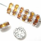 20 Swarovski Rondelles 8mm Silver / Topaz SR821