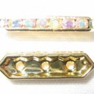 12 Swarovski Spacers Gold/Crystal AB 3 holes - NS304
