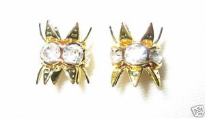 12 6mm Swarovski Bead Caps Gold / Crystal -  RC602