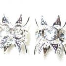 12 8mm Swarovski Bead Caps Silver/Crystal -  RC801