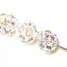 8 8mm Swarovski Rhinestone Balls Silver/Crystal AB B803