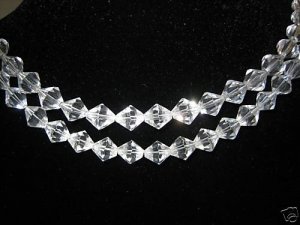 2  Strands 10mm Genuine Crystal Beads Bicone Clear