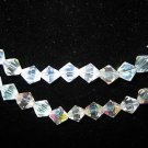 2  Strands 8mm Genuine Crystal Beads Bicone Clear AB