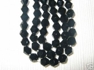 2 Strands 4mm Genuine Crystal Bicone Jet Black Beads