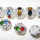12 8mm Swarovski Rhinestone Beads Silver/Mix Color