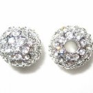 2 12mm Swarovski Rhinestone Ball Rhodium/Crystal AS9