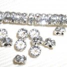 Sale! 100 Swarovski Rondelles 5mm Silver/Crystal