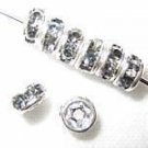 20 Swarovski Rondelles 4mm Silver/Smoke Quartz SR425