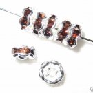 20 Swarovski Rondelles 5mm Silver /Smoke Topaz - SR520