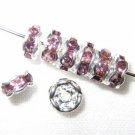 20 Swarovski Rhinestone Rondelle 5mm Silver/Lt Amethyst