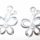 4 Swarovski Butterfly Pendants Silver/Crystal  T40