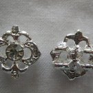 4 Swarovski beads 12mm Silver/Crystal 4 holes T39