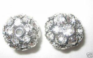1 Swarovski Ball Bead Pendant 20mm Rhodium/Crystal  T35