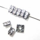 20 Swarovski Squaredelles 5x5mm Black / Crystal SQ531
