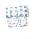 20 Swarovski Squaredelles Beads 5x5mm Silver/Aquamarine