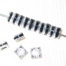 Sale! 20 Swarovski Squaredelles 5x5mm Silver/Jet Black