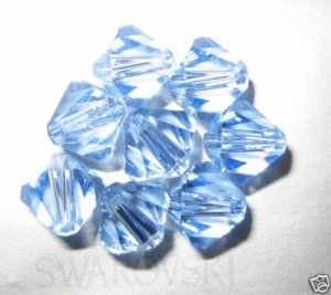 24 Swarovski Crystal 6mm Bicone Light Sapphire # 5301