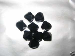 24 Swarovski Crystal Beads 6mm Bicone Jet Black # 5301