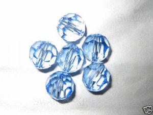 12 Swarovski Crystal 8mm Round Light Sapphire # 5000
