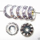 10 Swarovski Rondelle Buttom 10mm Silver /Violet CM1023