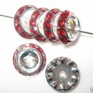 10 Swarovski Rondelles Buttom 10mm Silver / Siam CM1019