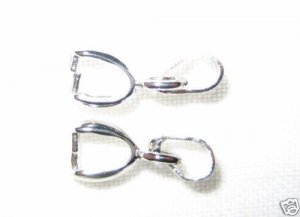 100 12MM PENDANT BAIL CLASPS RHODUIM PLATED K63(S)