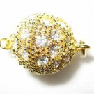 2 12mm Swarovski Rhinestone Gold Necklace Clasps  K54