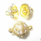 5 10mm Swarovski Ball Screw-in Gold Necklace Clasps K52