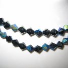 2  Strands 6mm Genuine Crystal Bead Bicone Jet Black AB
