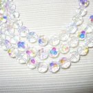 2  Strands 6mm Genuine Crystal Faceted Clear AB Beads