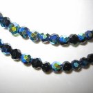 2  Strands 8mm Genuine Crystal Faceted Black AB Beads