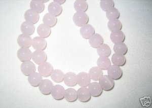 2 Strands 10mm Round Rose Pink Quartz Stone  Beads