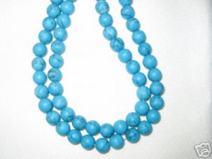 2 Strands 15'' Textured 4mm Turquise Beads