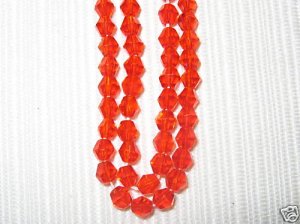2 Strands 4mm Genuine Crystal Beads Bicone Hyacin