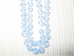 2 Strands 4mm Genuine Crystal Beads Bicone Lt Sapphire