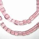 2 Strands 4mm Genuine Crystal Cube Amethyst Beads 14''