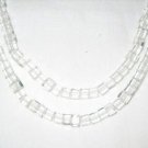 2 Strands 4mm Genuine Crystal Cube Clear Beads 14''