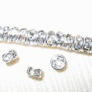 500 Swarovski Rondelles 4mm Silver / Crystal - SR401