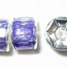 4 Zircon Gemstone Spacer Beads 9mm Silver/Sapphire AS2