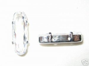 4 Precious Gem Stone Oval Rose Montees Bead 4 holes AS7