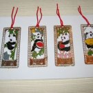4 Chinese Cloisonne Panda Bookmarks. B11