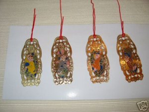4 Chinese Cloisonne Monkey Year Bookmarks. B8