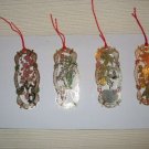 4 Chinese Cloisonne Flowers Bookmarks. B5