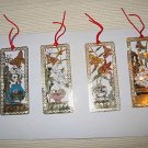 4 Chinese Cloisonne Butterfly & Flowers Bookmarks. B2