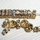 100 Swarovski Rondelles 7mm Gold / Crystal SR702