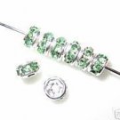 20 Swarovski Rondelles 4mm Silver / Chrysolite SR424
