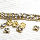 20 Swarovski Rondelles 4mm Gold / Crystal SR402