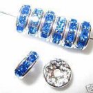 20 Swarovski Rondelles 4mm Silver / Sapphire SR418
