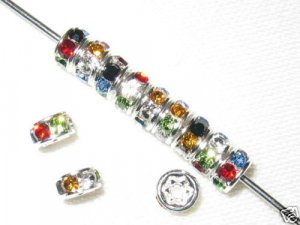 20 Swarovski Rondelles 4mm Silver / Mix Color SR413